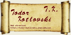 Todor Kotlovski vizit kartica